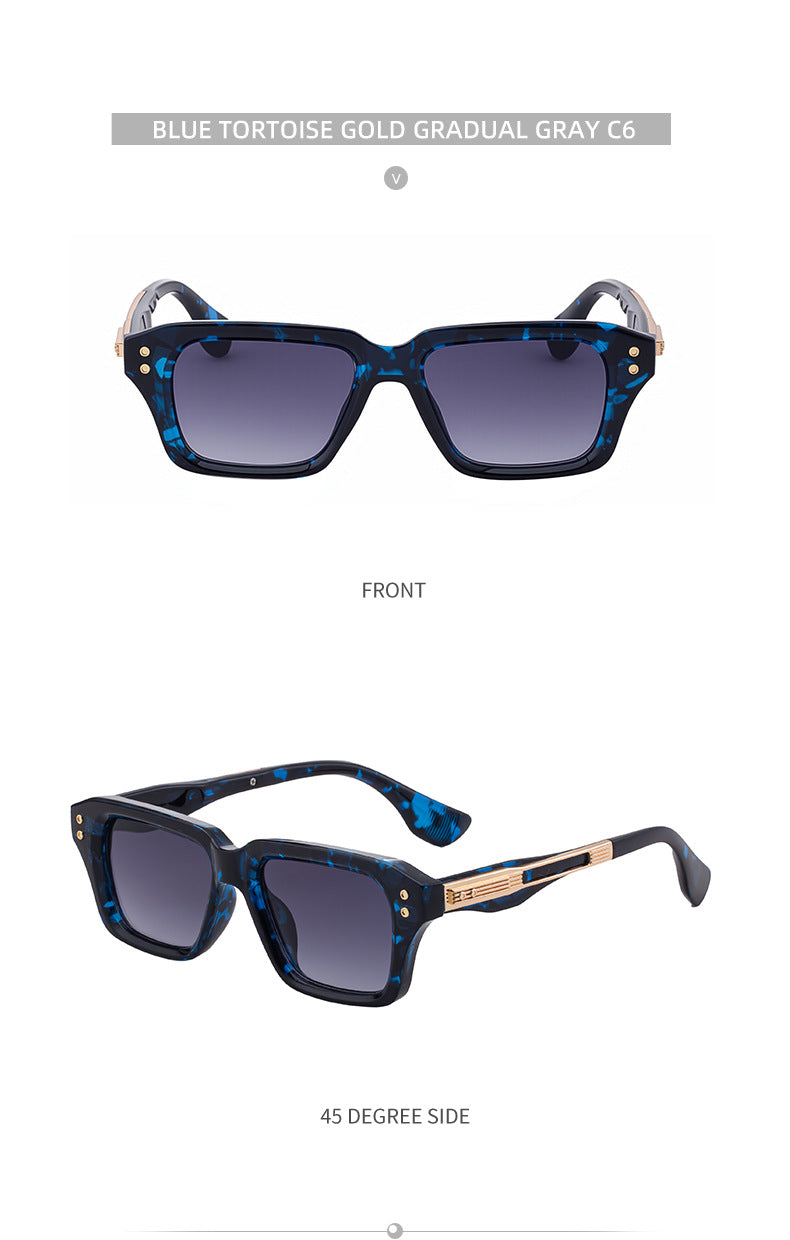 2025New European and American Fashion Square Frame Sunglasses for Men, Unique Small Frame, High-End Trendy Sun Protection Sunglasses for Men