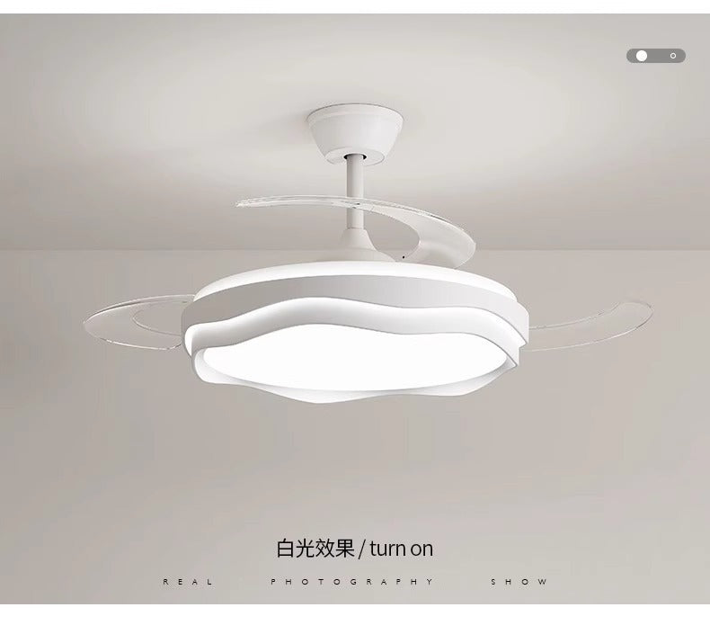 Invisible Fan Light Full Spectrum Eye Protection High Wind Power Silent Modern Simple Hall Bedroom Room Restaurant Ceiling Fan Light