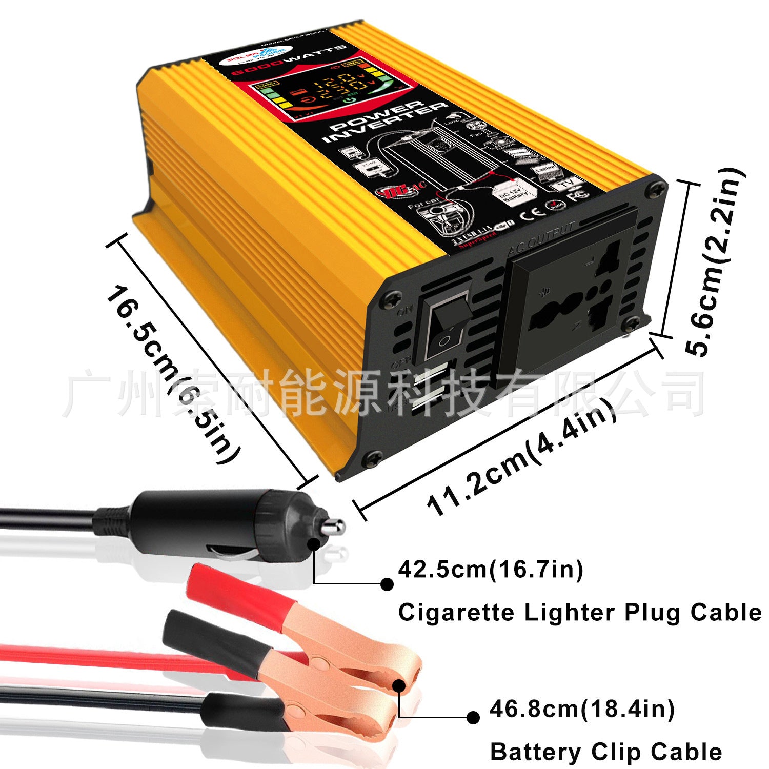 Export Car Inverter500W 12V Turn110V 220V Smart Display car inverter