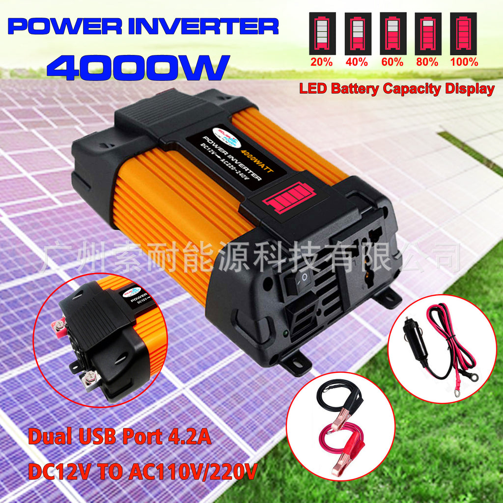 Vehicle Inverter300W/500W 12V Turn110V 220V inverter Battery Level Indicator