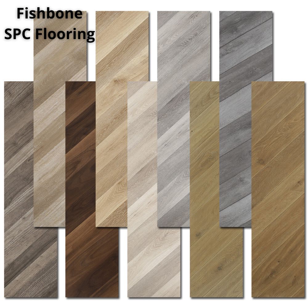 Waterproof Pvc Plastic Home Decor Click Oak 8mm Parquet Fishbone Spc Flooring