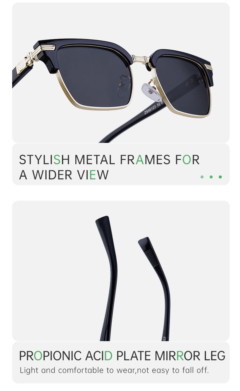 New Retro Square Frame Sunglasses Unisex Eyebrow Frame UV Protection Sunglasses Double Bridge Glasses shades