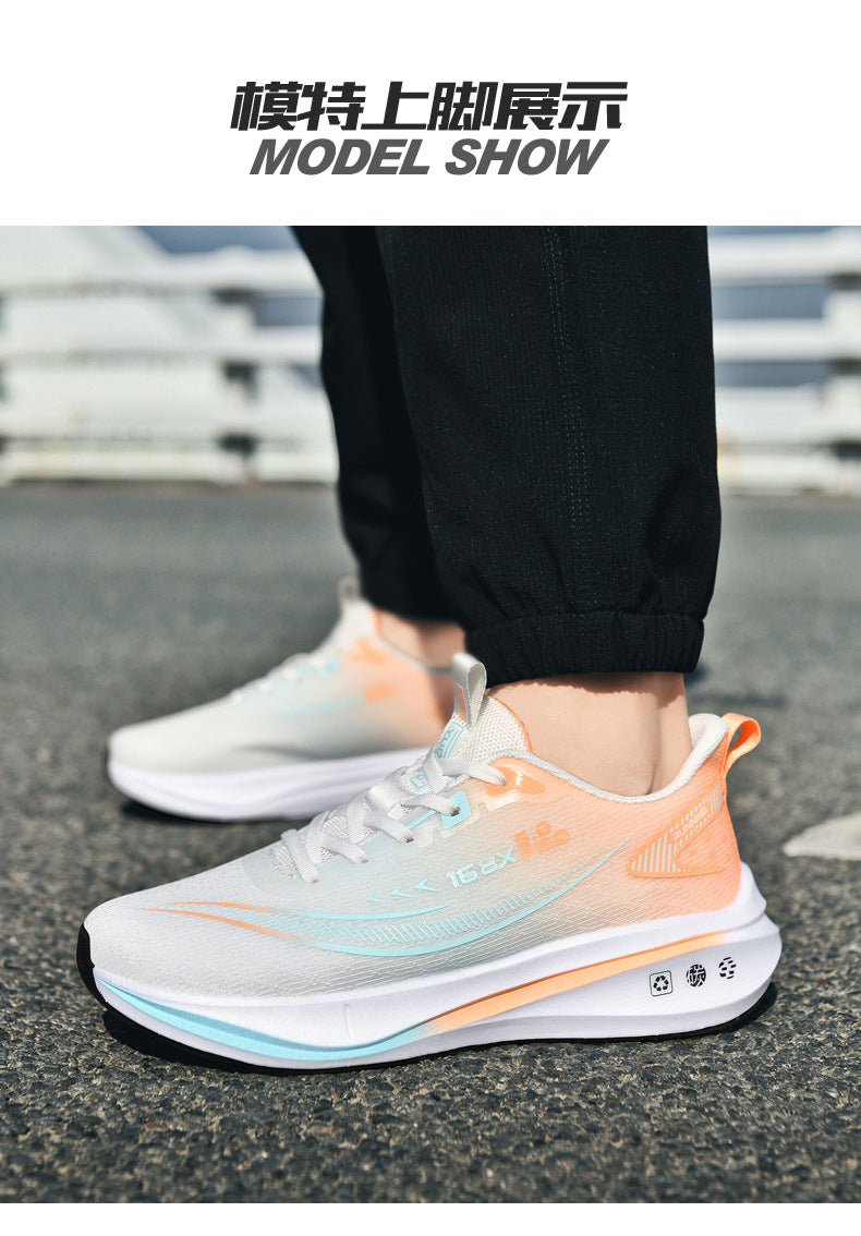 Carbon Plate Running Shoes Four Seasons Youth New Lightweight Breathable Shock Absorption Racing Running Shoes Casual Non-Slip Sports Shoes