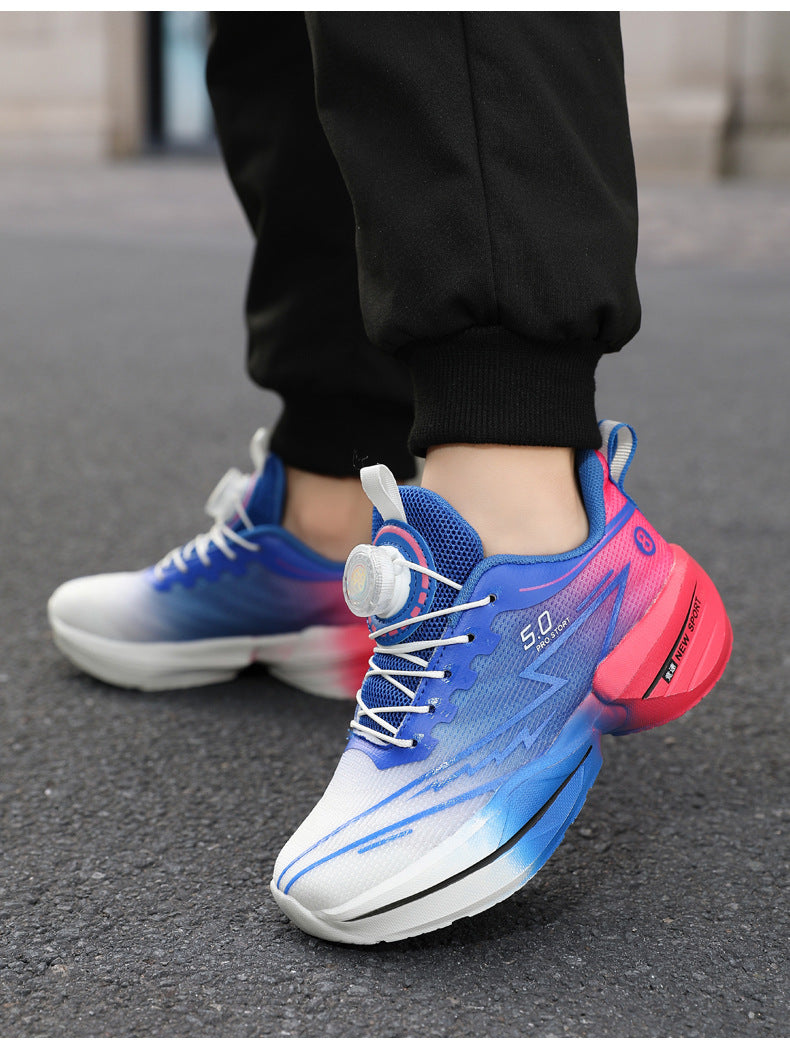 Children's Red Rabbit Sports Shoes Mesh Lightweight Breathable Student Physical Training Shoes Shock Absorption Anti-Slip Boys' Running Shoes