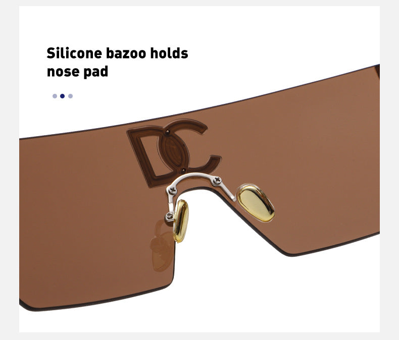 New Outdoor Cycling Sunglasses for Women, High-End Integrated Windproof Frameless Sports Sunglasses