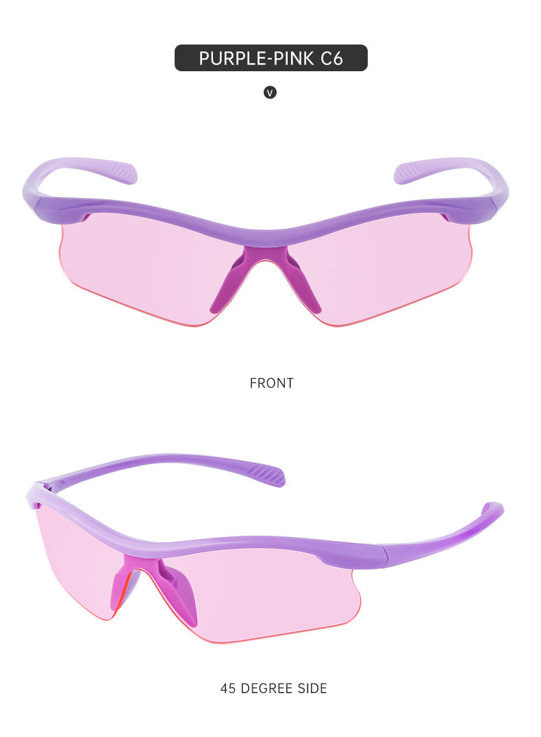 European and American Style Half-Frame Cycling Sunglasses Windproof Sunglasses for Women Personalized Outdoor Sports Running Glasses Eye Protection for Men