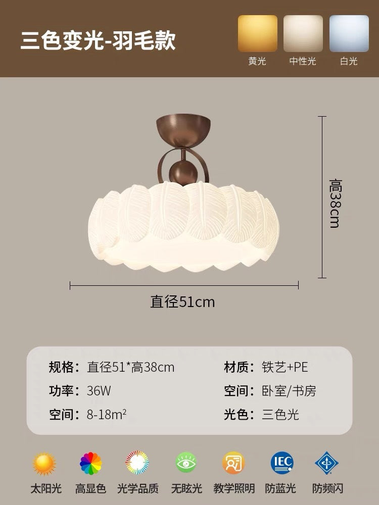 Bedroom Ceiling Light French Vintage Cream Master Bedroom Room Lighting Full Spectrum Eye Protection Modern Simple Study Light