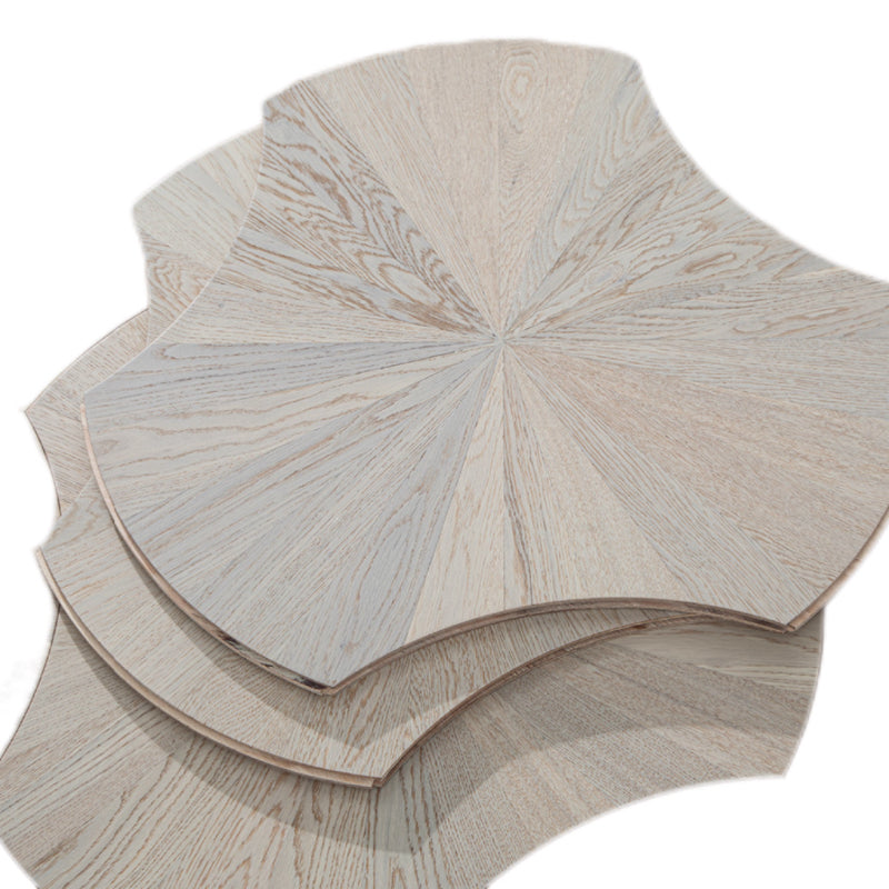 Customizable 18mm Solid Wood Oak Lotus Pattern Engineered Decking Flooring | Waterproof Outdoor Luxury Villa Living Room Design