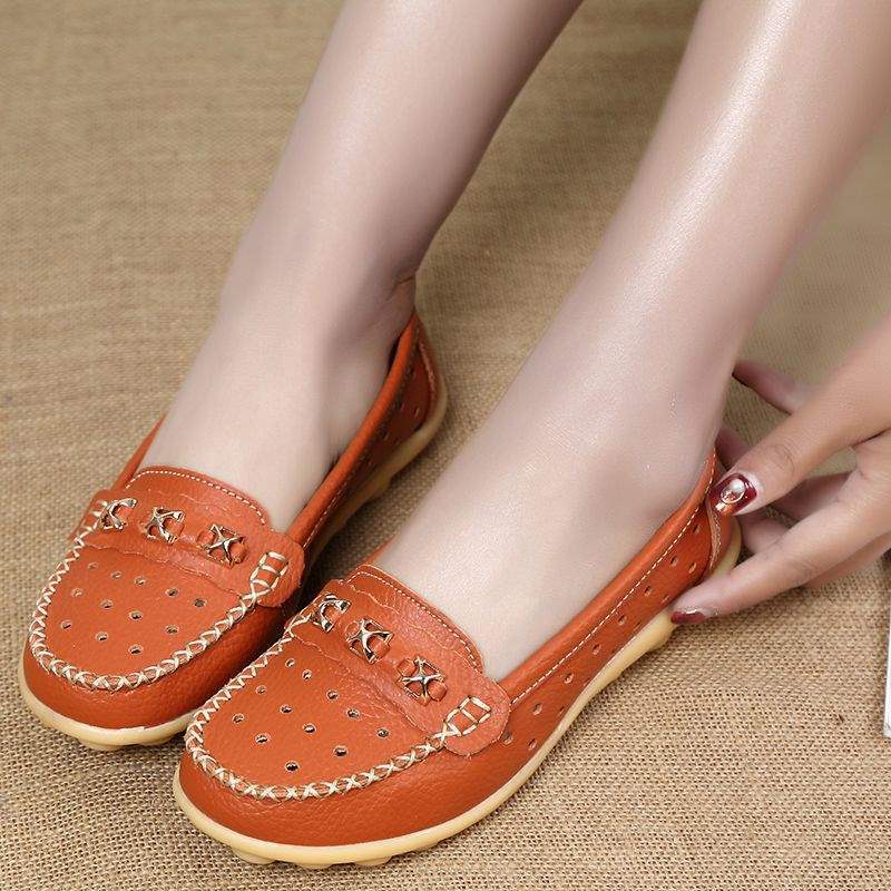 Leap Month Shoes Women's Shoes Soft Sole Casual Women's Leather Shoes Middle-aged and Elderly Mom Shoes Loafers Women's Slip-on Flats