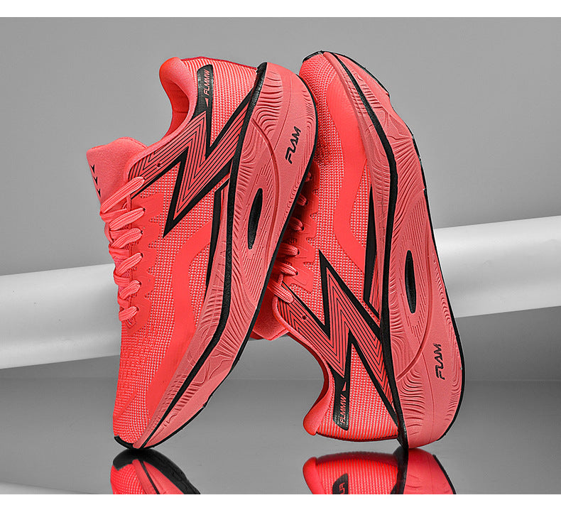 Summer New Mesh Breathable Carbon Plate Ultra-light Sports Shoes for Teenagers Couples Casual Fashion High Elastic Soft Sole Running Shoes