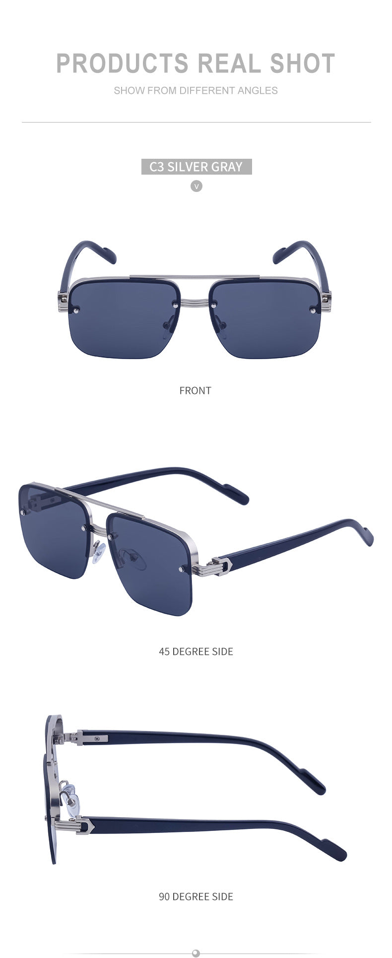 2025New Fashion Half-Frame Cut Edge Sunglasses for Women, High-End Driving Sunglasses for Men, Wholesale Glasses