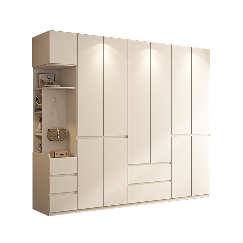 Wardrobe Light Luxury High-End Bedroom Home Segmented Handle-Free Storage Cabinet Hanging Area Multi-Wardrobe Customization