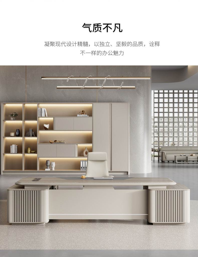 Painted Executive Desk Large Desk President Leader Chairman Manager Office Simple Modern Office Desk and Chair Set