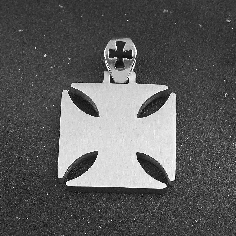 Hot Fashion Hip-Hop Versatile Titanium Steel Cross Pendant Personality Unisex Casual Couple Stainless Steel Necklace