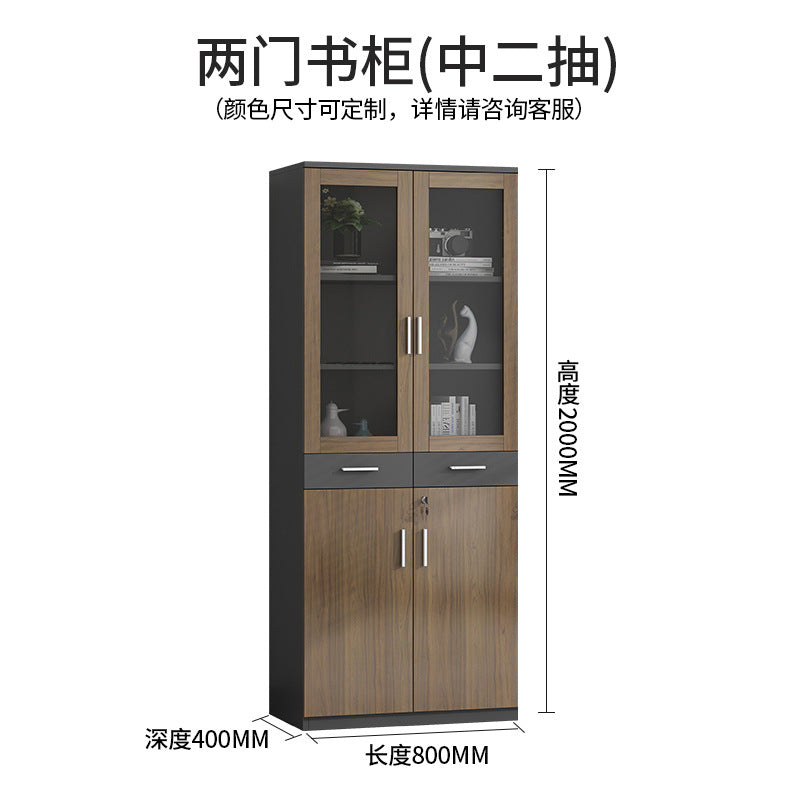 File Cabinet High Cabinet Wooden Simple Modern Archive Cabinet Document Cabinet Storage Cabinet Bookcase with Lock Office Cabinet