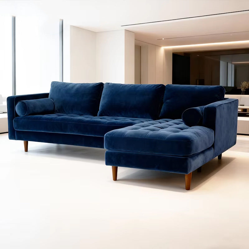 Nordic Light Luxury ins Corner Sofa for Small Living Room L Luxurious Velvet and Latex Fabric Sofa Set