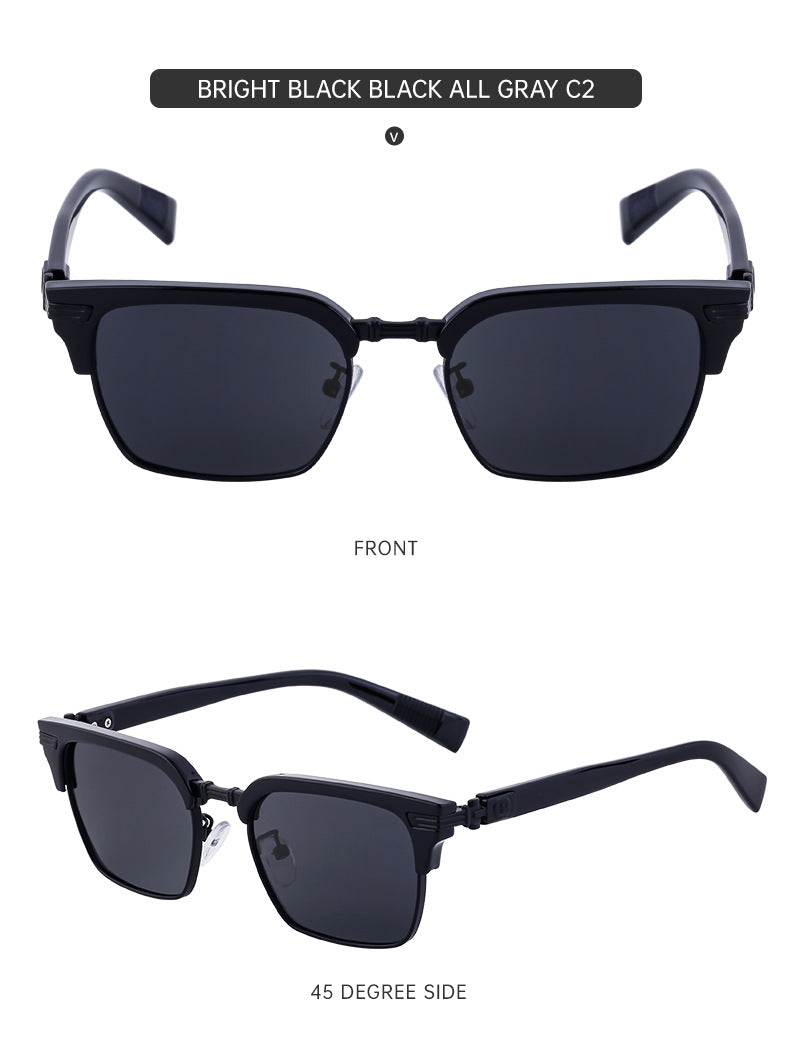 New Retro Square Frame Sunglasses Unisex Eyebrow Frame UV Protection Sunglasses Double Bridge Glasses shades