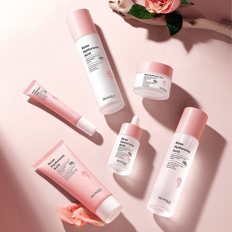 BIOAOUA Rose Hyaluronic Acid Moisturizing Six-piece Set Hydrating skin care product set  wholesale