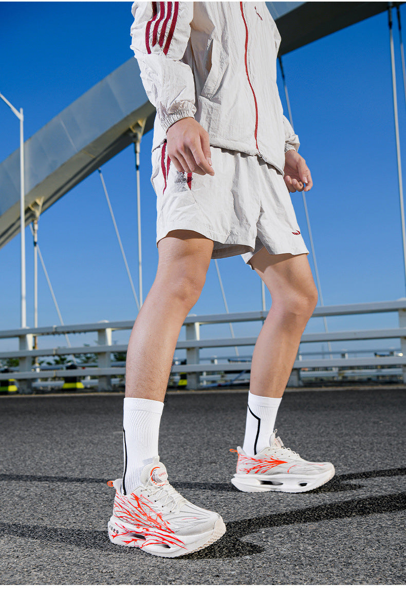 Autumn Winter Double Mesh Thickened Comfortable Rotating Buckle Fluorescent Versatile Running Shoes Youth Carbon Plate Really Soft Sole Sports Shoes