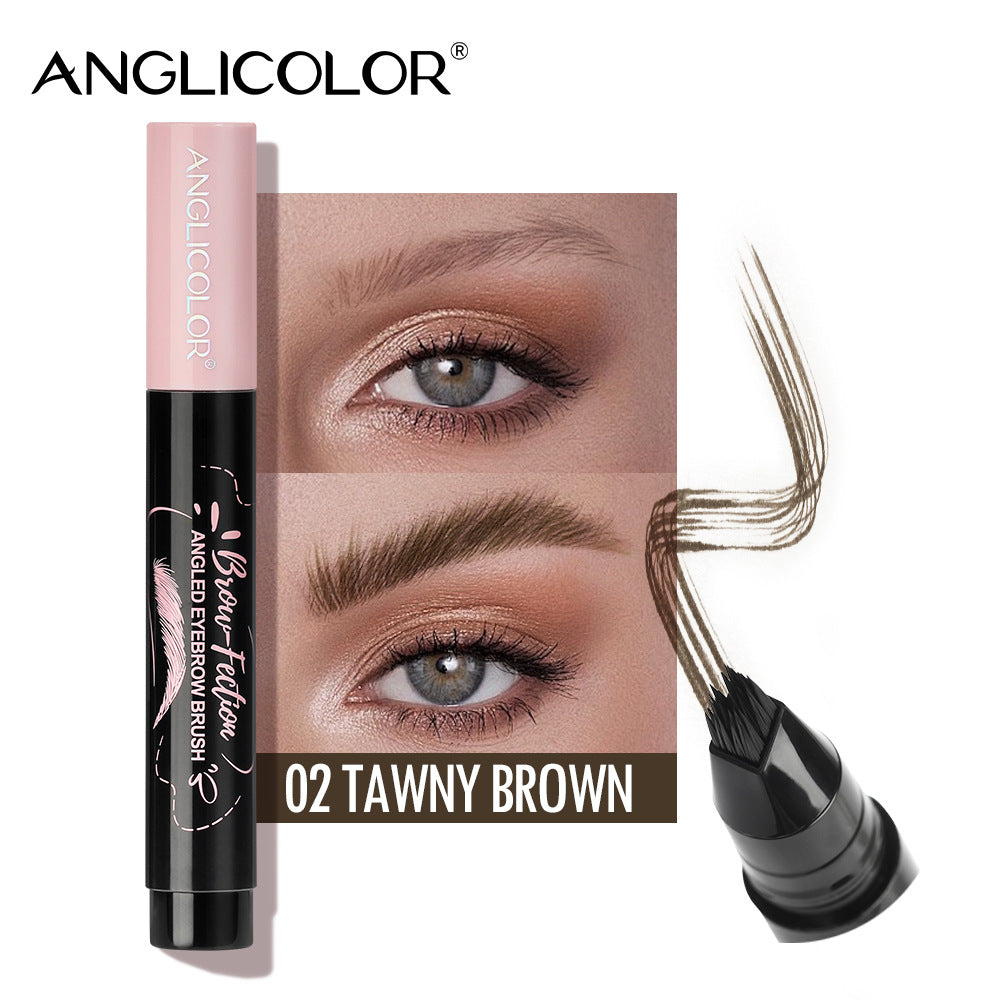 Specially Designed Multi-Pronged Plush Waterproof Eyebrow Pencil Long-Lasting Non-Fading Liquid Eyebrow Pencil for Distinct Wild Eyebrows