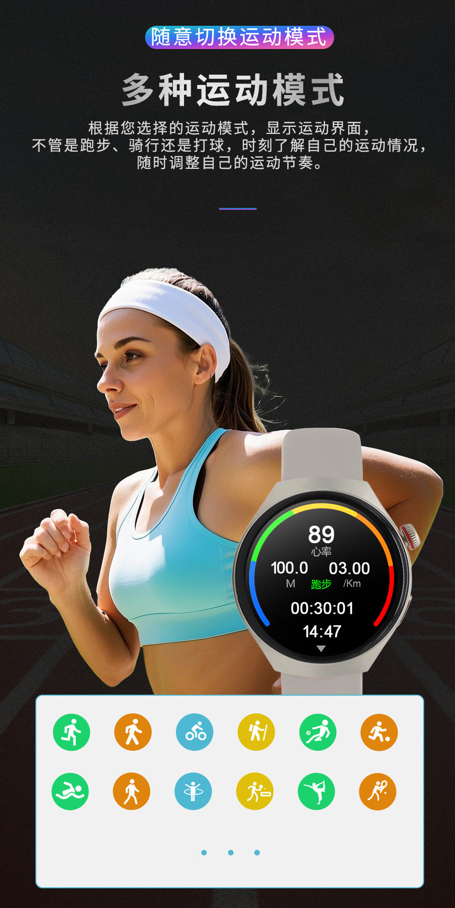 gt4pro Round Screen Smart Watch Bluetooth Call Waterproof Heart Rate Blood Oxygen Monitoring Step Counter Smart Watch