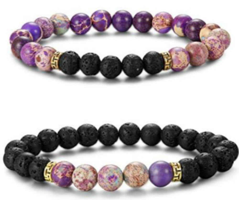 AliExpress8mm Volcanic Lava Stone Bracelet Natural Emperor Stone Couple Fashion Bracelet Factory Direct Sale