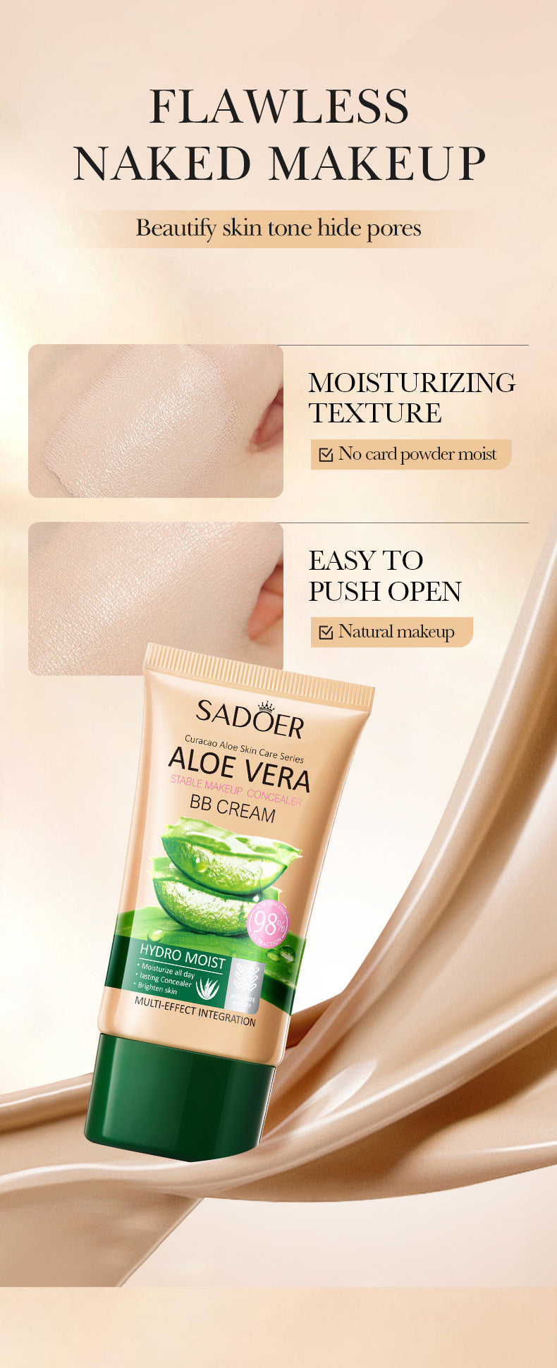 Full English Aloe Vera Long-lasting Concealer BB Frost SADOER Contouring and Shaping Makeup BB Wholesale  Foreign Trade Frost