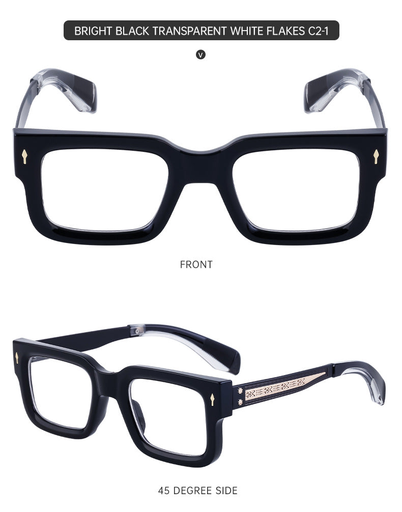 Fashion Square Frame Non-Prescription Glasses for Men, Can Be Fitted with Prescription Lenses, Optical Frame, Small Frame Glasses, Hot Sale