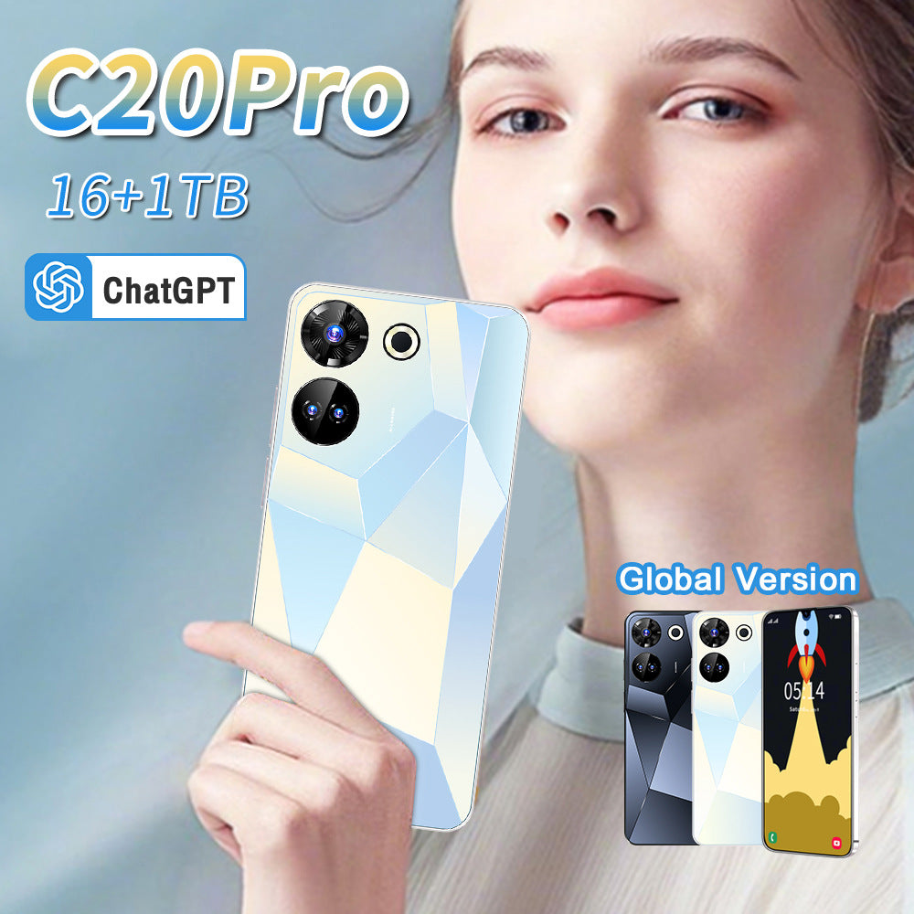 Mobile Phone C20Pro7.3Inch Full HD Screen16+1T Android Smart Factory Price Wholesale Full Screen Large Screen