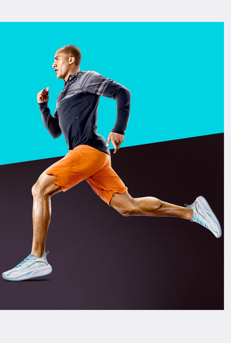 Summer Professional Marathon Soft Sole Mesh Breathable Sports Shoes Thin Running Shoes Men's Racing Long Distance Sports Shoes