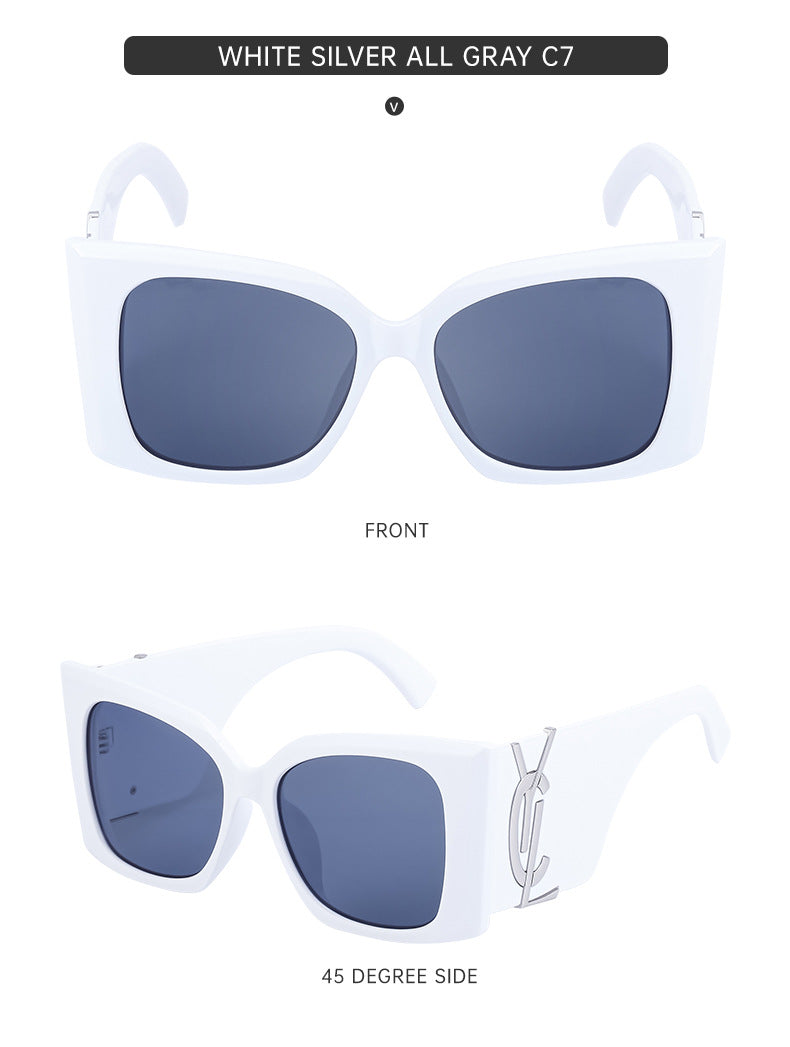 Yang Shulin Style Cat Eye Sunglasses for Women Fashion Large Frame Sunglasses High-end Sun Protection Glasses glasses