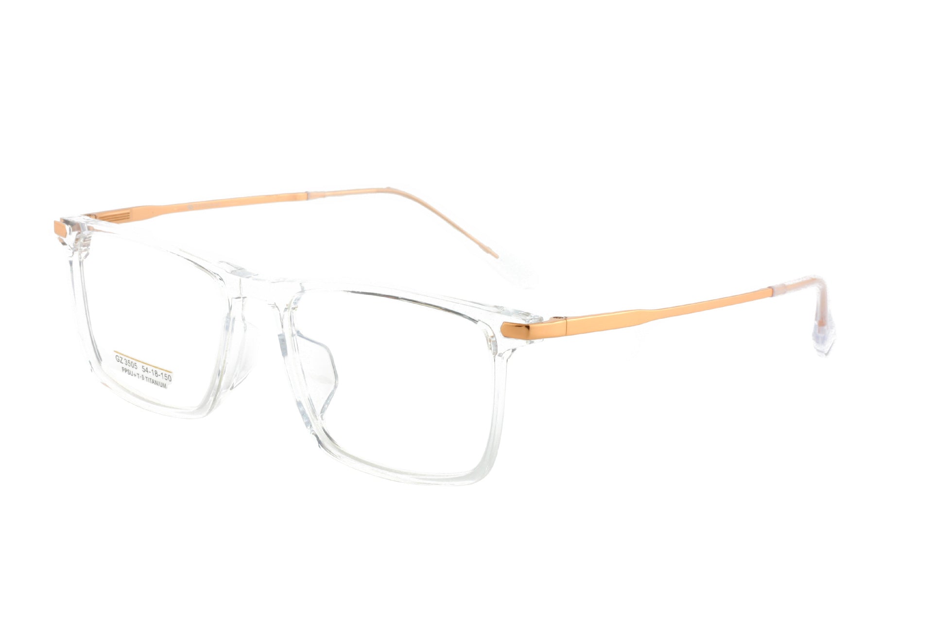 PPSU Half Titanium Eyeglass Frame Square Men's Half Titanium Frame Business Fashion Casual Frame Large Frame Simple