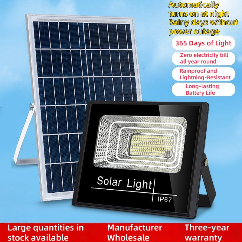 IP67 Outdoor Waterproof Solar Flood Light Intelligent Automatic Lighting in the Dark Yard Community Street Light