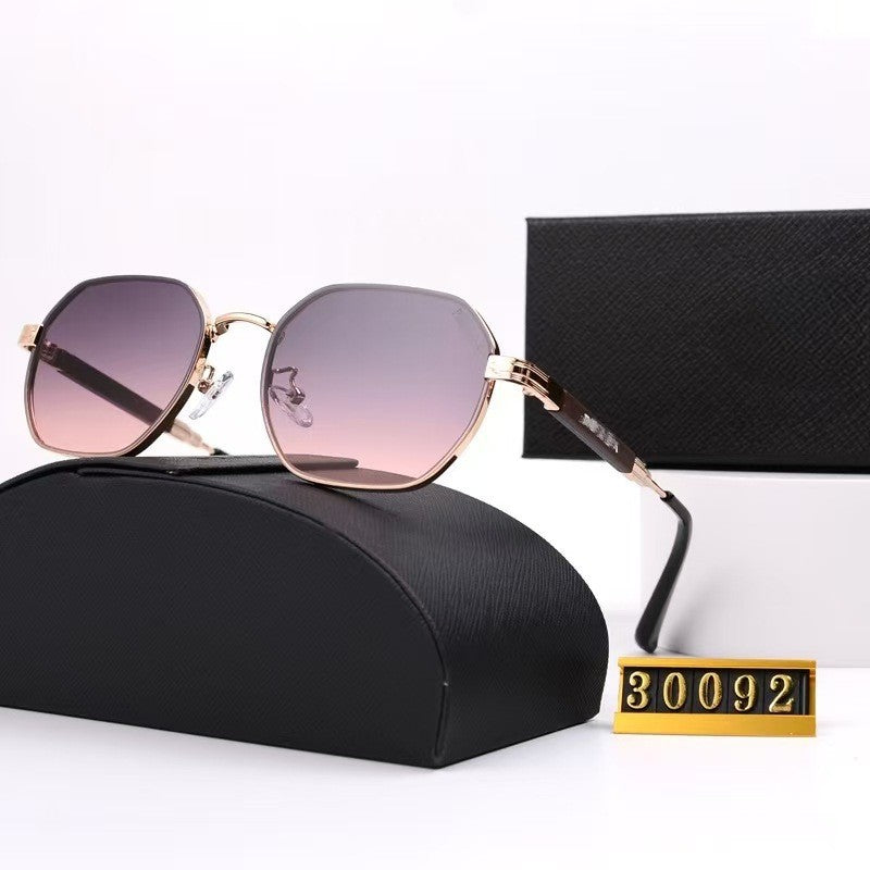New P Home High-End Sunglasses Metal Trendy Polygonal Small Frame Unisex Sunglasses Retro Glasses