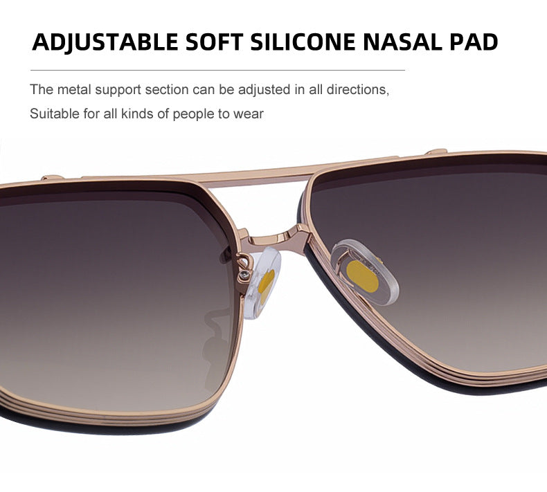 2025New European and American Fashion Square Frame Sunglasses for Men High-End Frameless Sunglasses Men Trendy Sun Protection shades