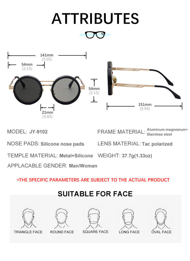 ND9Adjustable Light Reduction Sunglasses HD Polarized Fishing Sun Protection Sunglasses Manual Light Reduction Rotating Lens Glasses