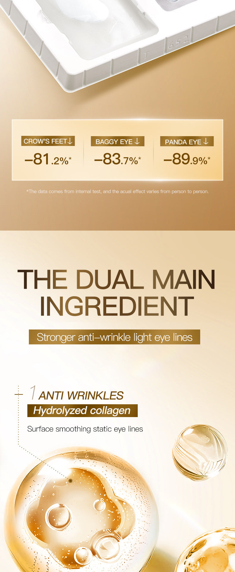 Collagen Hyaluronic Acid Freeze-Dried Eye Mask SADOER Firming and Moisturizing Eye Mask Cross-Border Wholesale