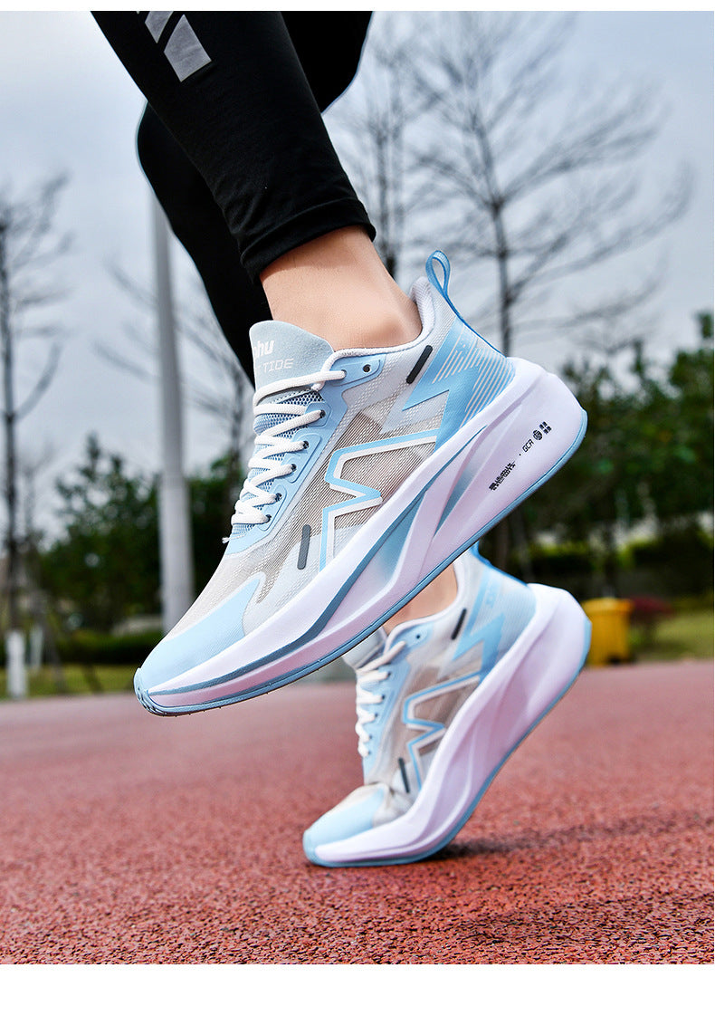 Summer Professional Marathon Soft Sole Mesh Breathable Sports Shoes Thin Running Shoes Men's Racing Long Distance Sports Shoes