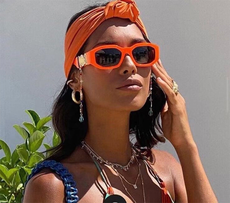 2025New Small Square Frame Sunglasses European and American Trendy Head-Shaped Polygonal Glasses Small Frame Sunglasses for Men