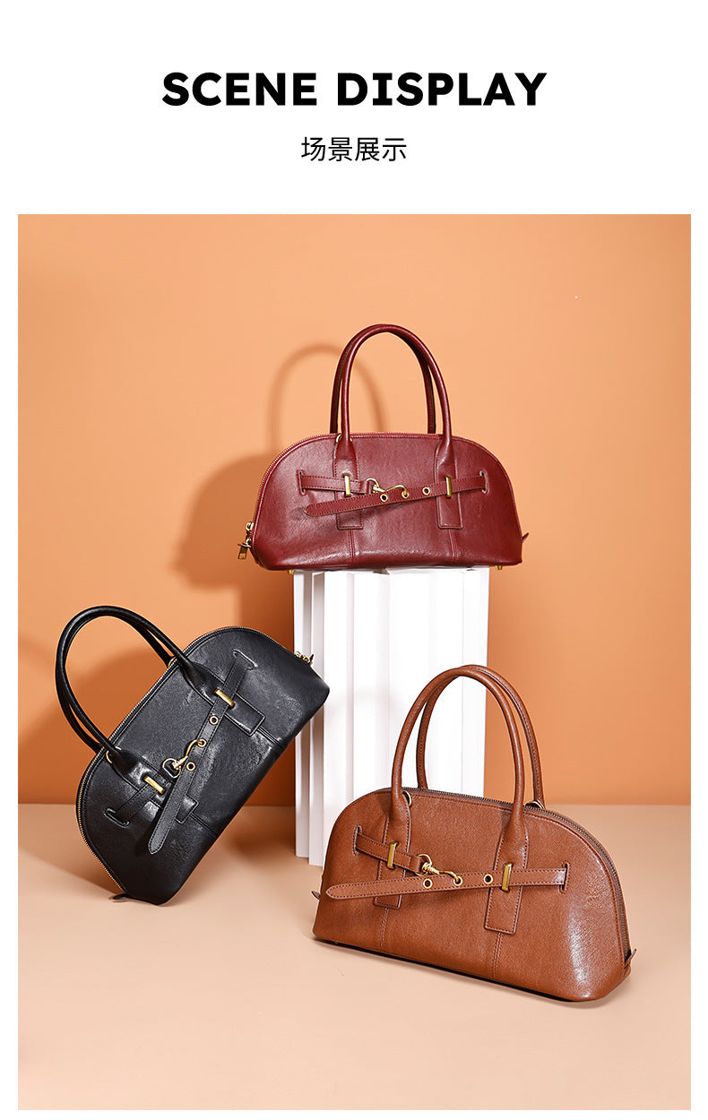 European and American Retro Dumpling Handbag Large Capacity Fashion Women's Bag Light Luxury High-end Kelly Bag Versatile Shoulder Bag for Women