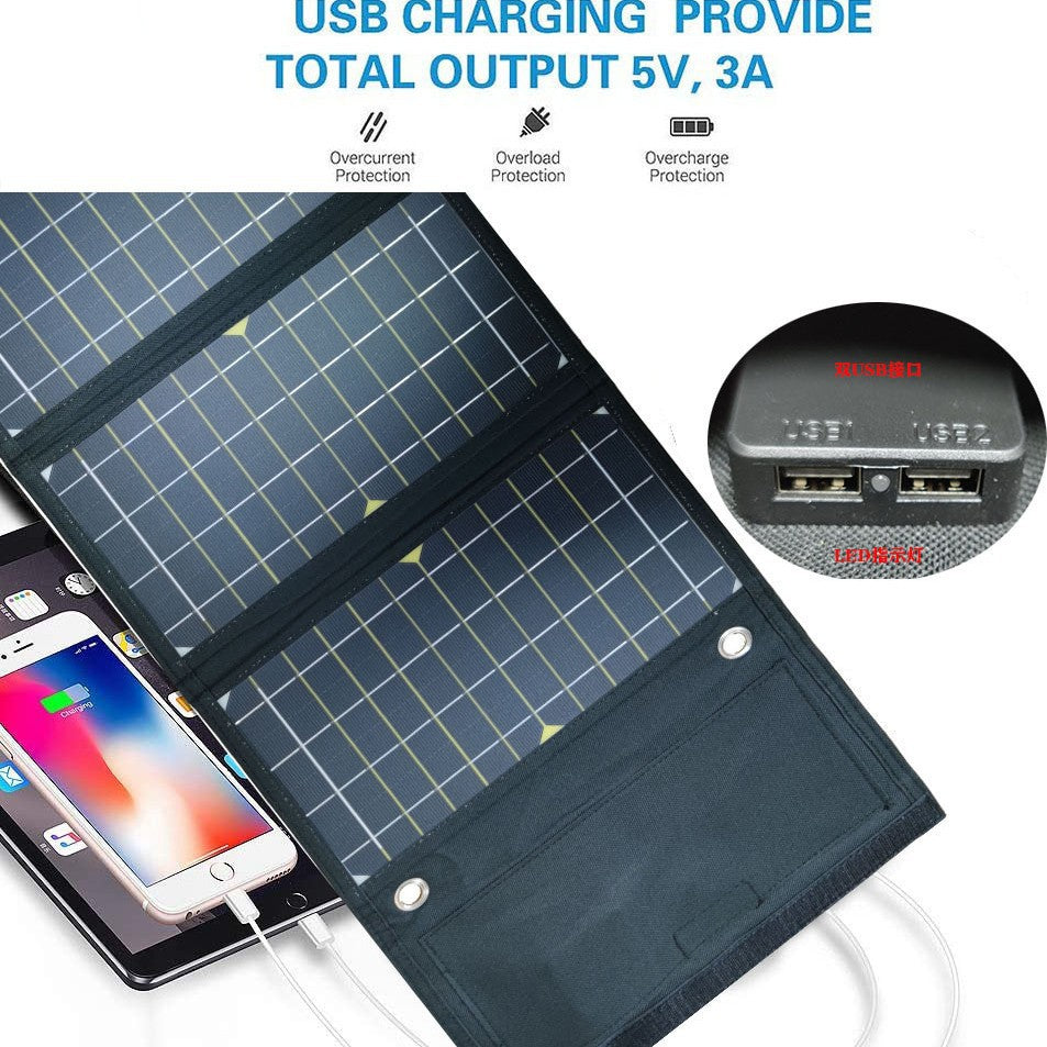 New21W Monocrystalline Solar Foldable Bag Outdoor Power Supply Solar Charging Board Handheld Portable Outdoor Emergency