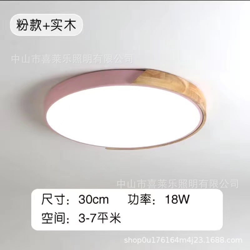 LED Lamp Bedroom Lamp Modern Simple Nordic Ceiling Lamp Creative Children's Room Study Round Room Living Room Study