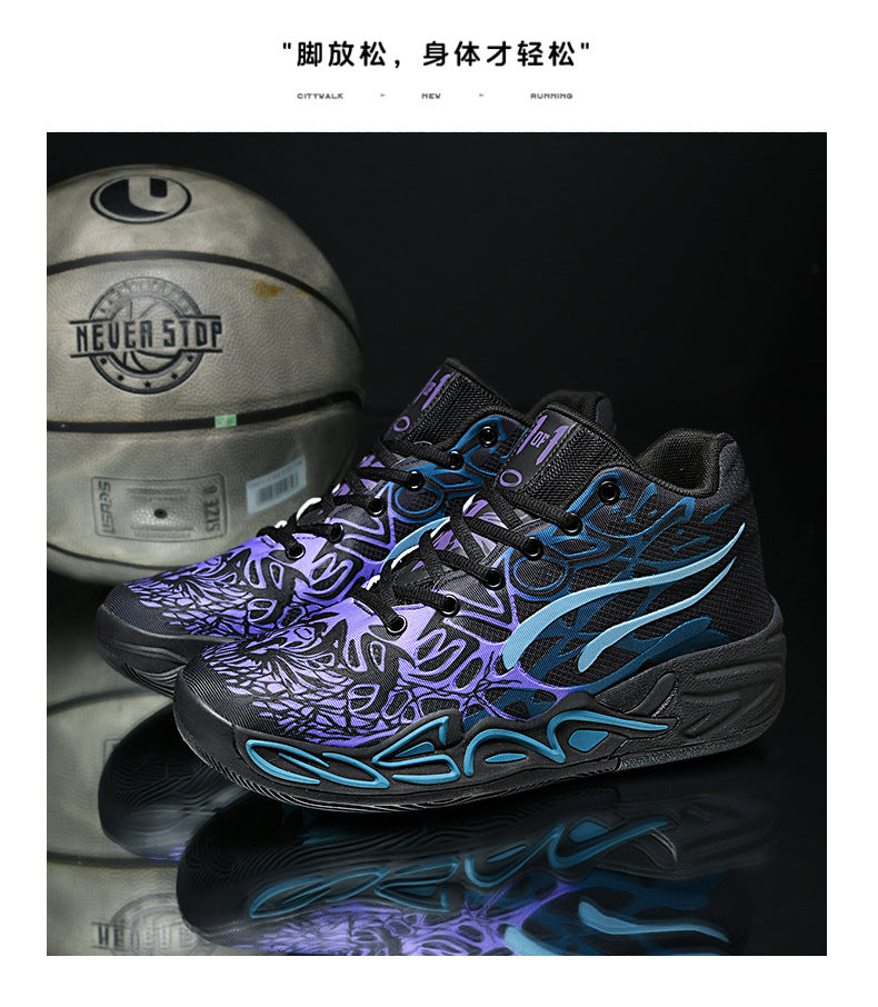 New Youth Trendy Sports Combat Boots Three Balls4Fashionable Men's Professional Practical Anti-Slip Wear-Resistant Basketball Shoes