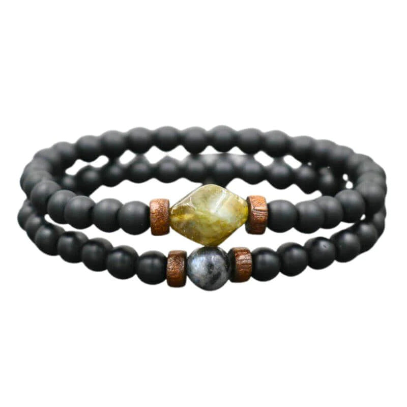 European and American Popular Natural Stone Beaded Bracelet Red Wood Grain Round Bead Stone Bracelet Wholesale