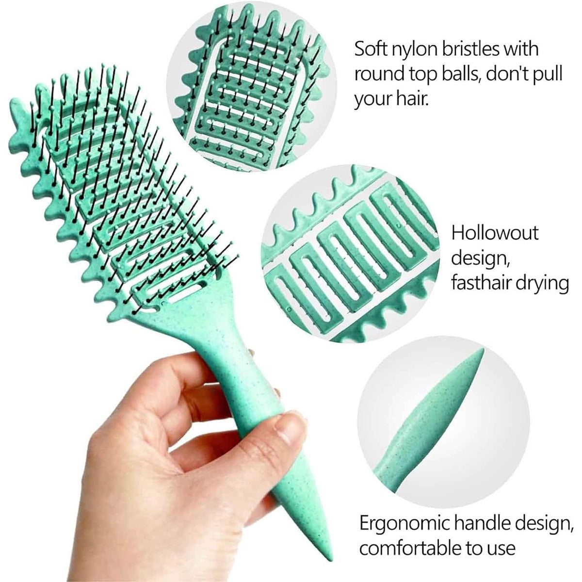 Bounce Curl Defining Styling Comb Hair Styling Anti-Frizz No Tangles Curl DefineStylingBrush