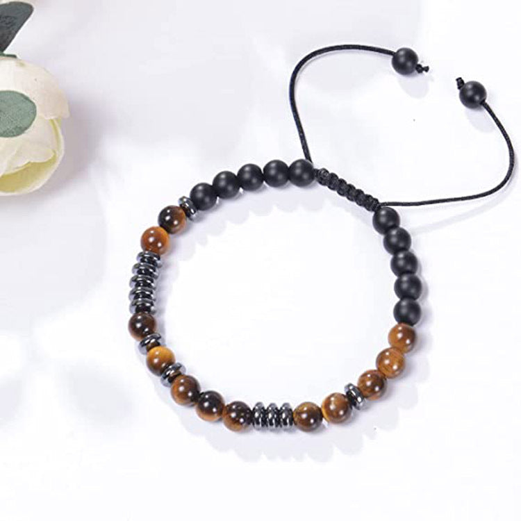 Popular Tiger Eye Stone Black Gallstone Braided Bracelet Black Clip Bracelet Factory Direct Sale