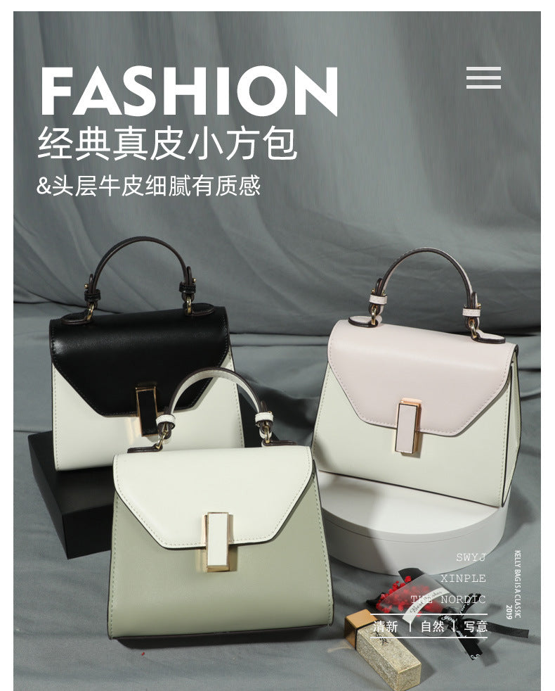 Factory Creative New Women's Bag Fresh Color-Block Handbag Shoulder Bag Elegant Versatile Crossbody Bag