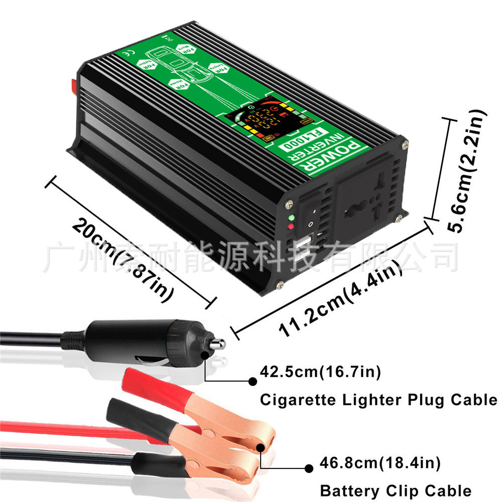 Amazon Inverter12V 500W Double USB Smart Display car power inverter