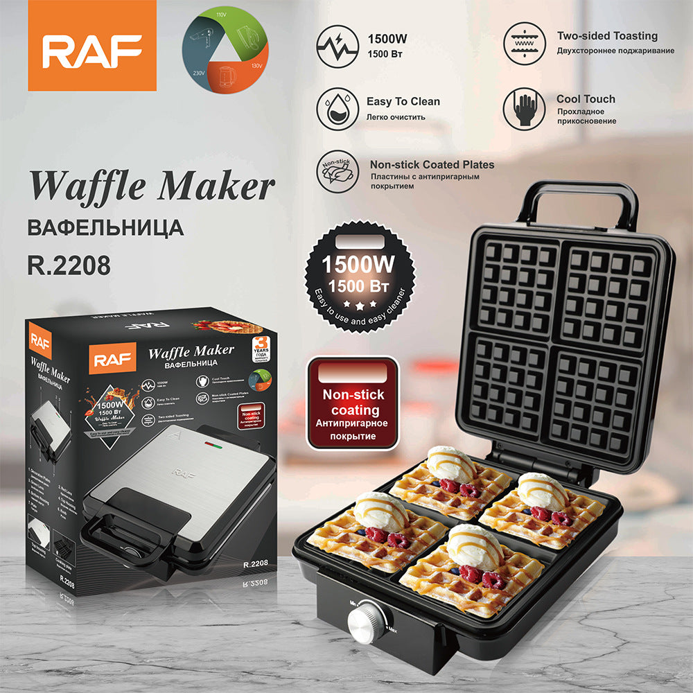 RAF European Standard Bread Breakfast Machine High-End Multi-Functional Household Hamburger Waffle Maker Four-Slot Sandwich Maker