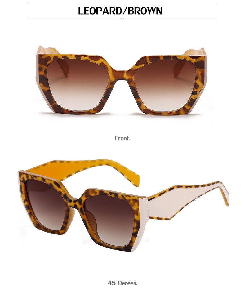 New Fashion Cat Eye Wide Leg Sunglasses for Women with High-end Feel ins Wholesale full frame sunglasses UV protection